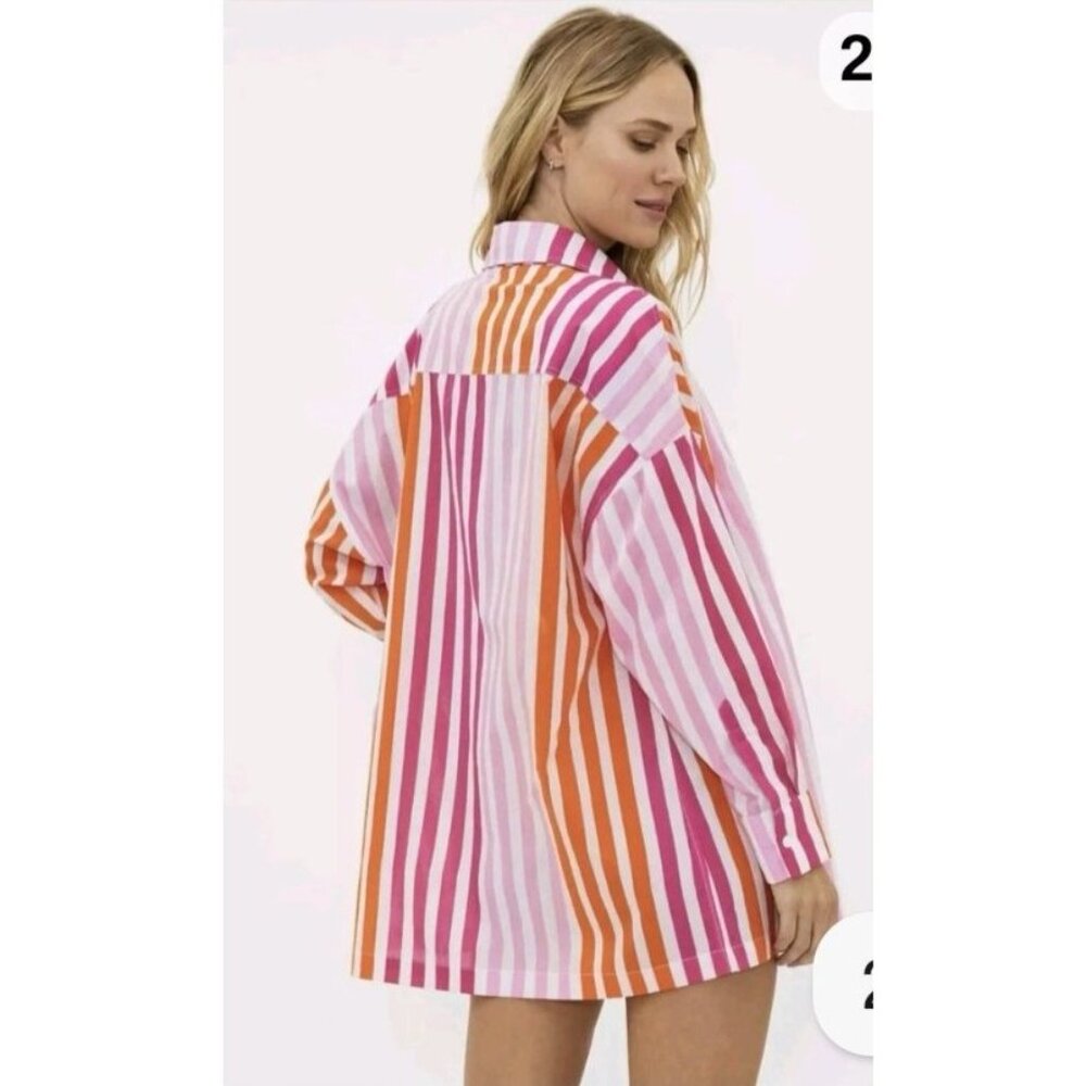 Beach Riot Women's Long Sleeve Striped Top Size LP - Picture 2 of 7